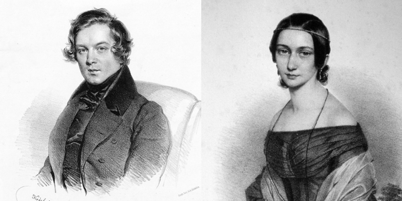 Lithographs of Robert and Clara Schumann