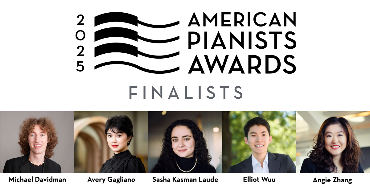 Photos of the five finalists of the 2025 American Pianists Awards